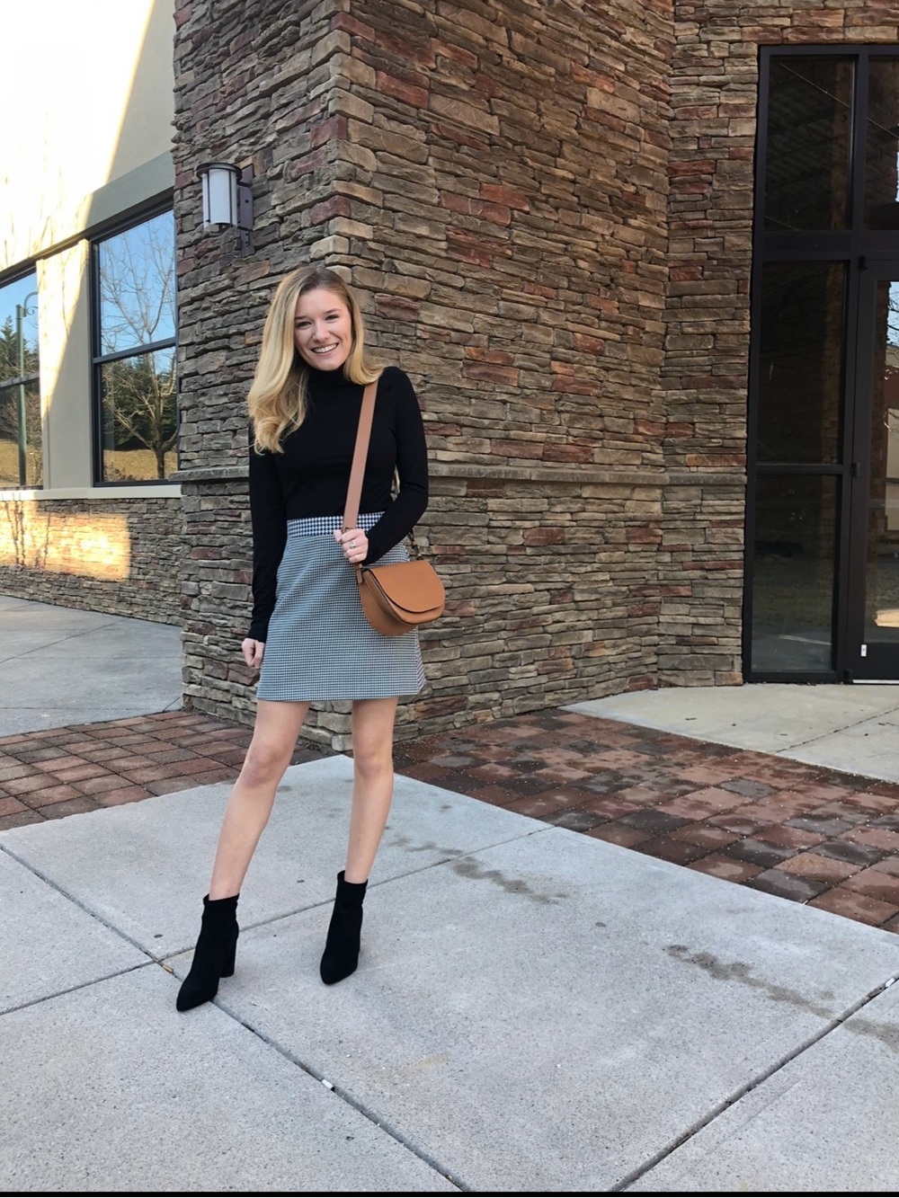 ASOS Black & White Houndstooth Mini Skirt
